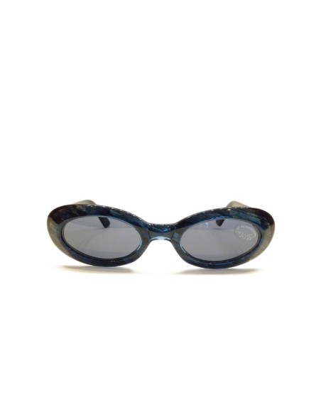 Occhiali da sole donna acetato blu striato Vintage nouvelle vague