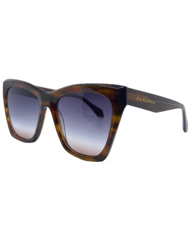 Occhiali da sole donna acetato marrone striato...