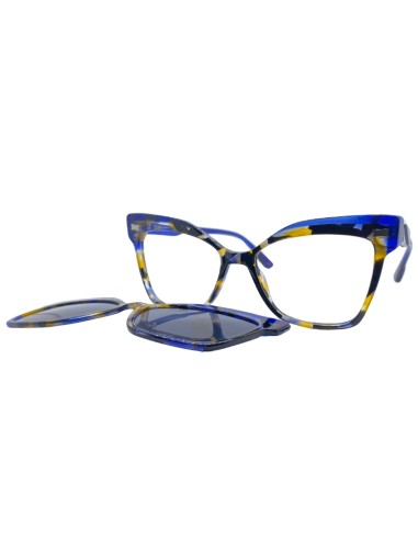 Occhiale da vista donna acetato aggiuntivo blu Les Pieces Uniques