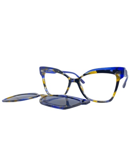 Occhiali da vista donna acetato aggiuntivo blu Les Pieces Uniques
