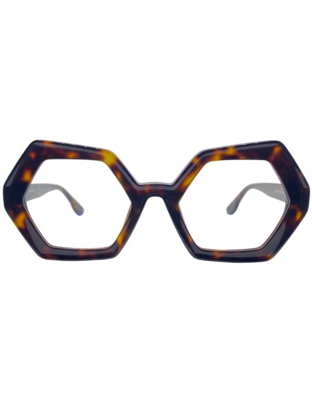 Occhiali da vista donna esagonale avana acetato Les Pieces Uniques