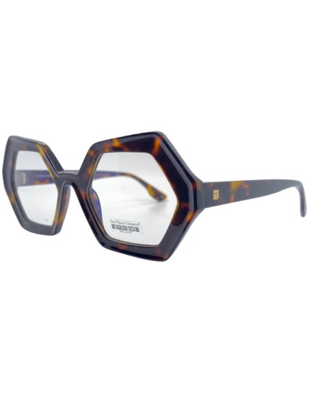 Occhiali da vista donna esagonale avana acetato Les Pieces Uniques