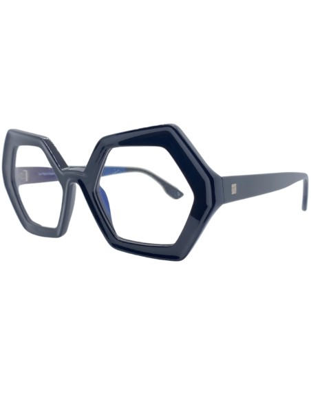 Occhiali da vista donna esagonale nero acetato Les Pieces Uniques