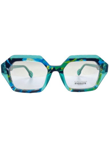 Occhiale da vista donna esagonale verde acetato Les Pieces Uniques