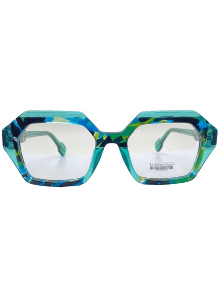 Occhiali da vista donna esagonale verde acetato Les Pieces Uniques