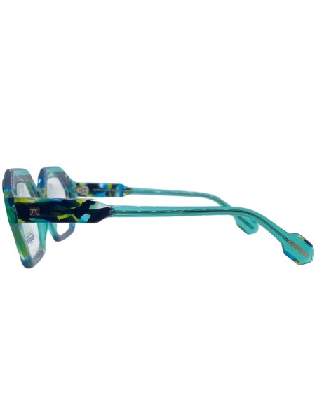 Occhiali da vista donna esagonale verde acetato Les Pieces Uniques