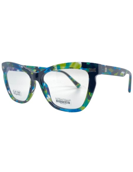 OCCHIALI DA VISTA DONNA ACETATO PANTOGRAFATO VERDE CLIP ON LES PIECES UNIQUES