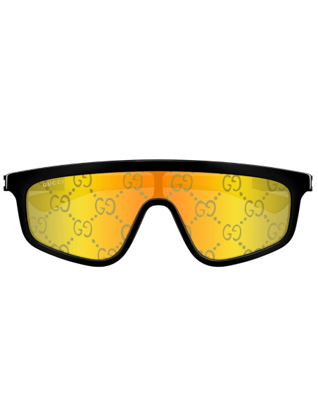 OCCHIALE DA SOLE UNISEX ACETATO NERO/ GIALLO LENTI SPECCHIATE GUCCI