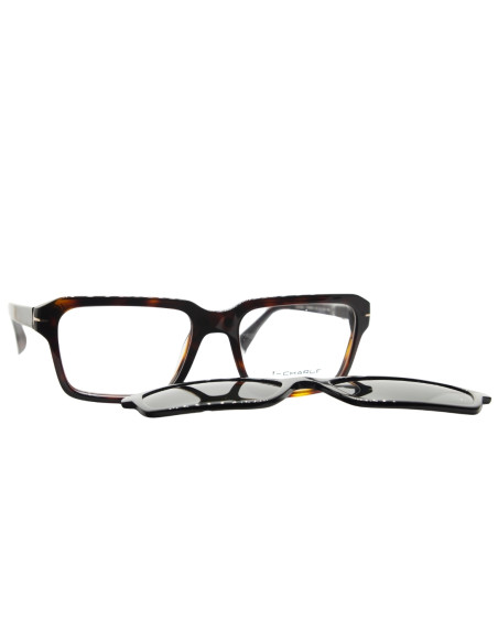 OCCHIALE DA VISTA UOMO ACETATO AVANA CLIP-ON T-CHARGE