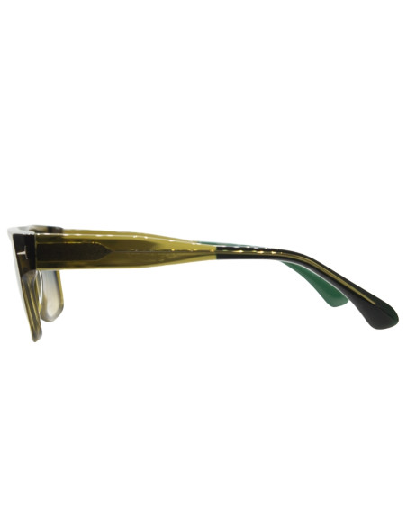 OCCHIALE DA SOLE UOMO ACETATO LENTI IN CRISTALLO TRASPARENT DARK GREEN T-CHARGE