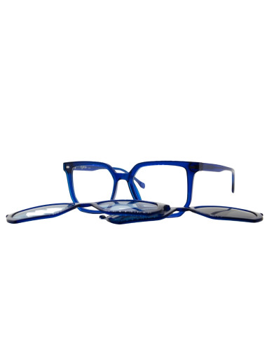 OCCHIALE DA VISTA DONNA ACETATO BLU 2 CLIP-ON...