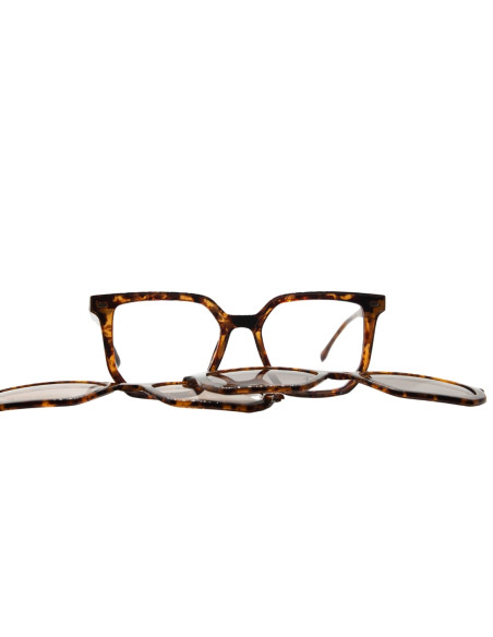OCCHIALE DA VISTA DONNA ACETATO AVANA 2 CLIP-ON EXESS