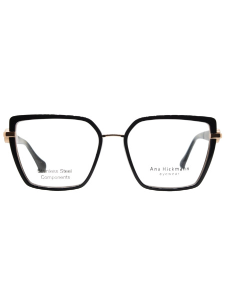 OCCHIALE DA VISTA DONNA ACETATO NERO ASTE DOUBLE FACE ANA HICKMANN