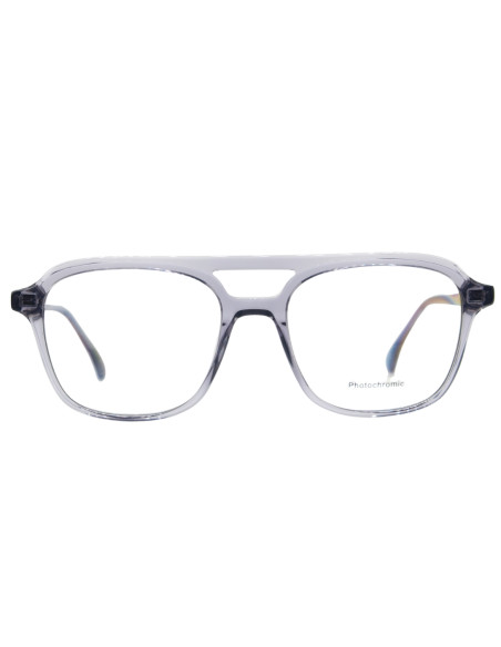 OCCHIALE DA SOLE UNISEX ACETATO GRIGIO TRASPARENTE LENTI FOTOCROMATICHE BRAVEWEAR