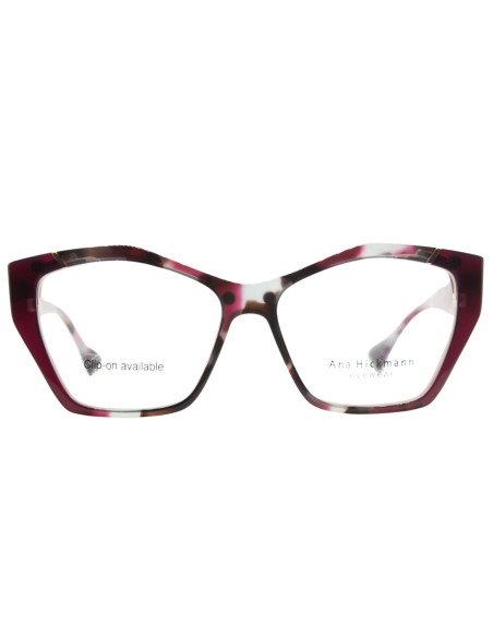 OCCHIALE DA VISTA DONNA TRASPARENT RED LIGHT BLUE HAVANA / DARK PURPLE RED CLIP - ON ACETATO ANA HICKMANN