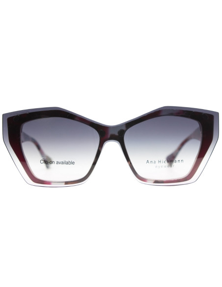 OCCHIALE DA VISTA DONNA TRASPARENT RED LIGHT BLUE HAVANA / DARK PURPLE RED CLIP - ON ACETATO ANA HICKMANN
