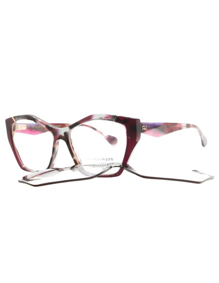 OCCHIALE DA VISTA DONNA TRASPARENT RED LIGHT BLUE HAVANA / DARK PURPLE RED CLIP - ON ACETATO ANA HICKMANN