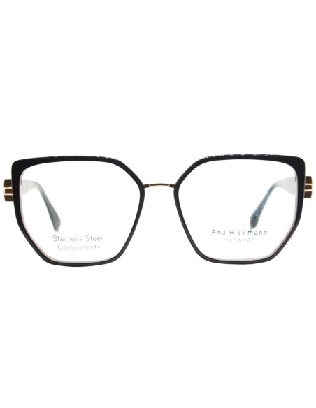 OCCHIALE DA VISTA DONNA ACETATO NERO ASTE DOUBLE FACE ANA HICKMANN