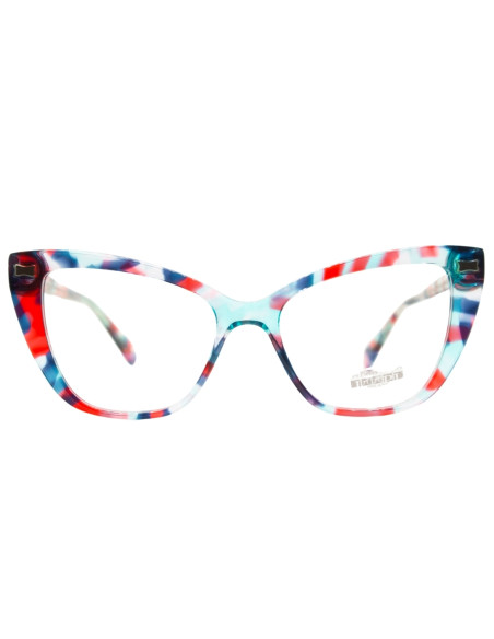 OCCHIALE DA VISTA DONNA ACETATO PANTOGRAFATO MULTICOLOR CLIP-ON LES PIECES UNIQUES